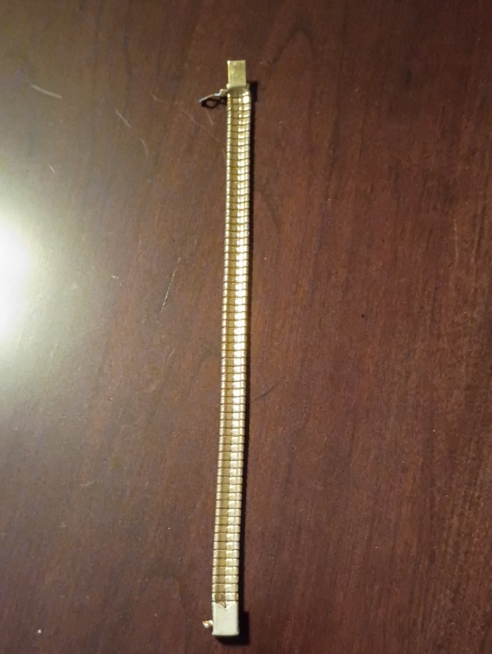 Italian Gold Tone Vtg Flat Link Bracelet